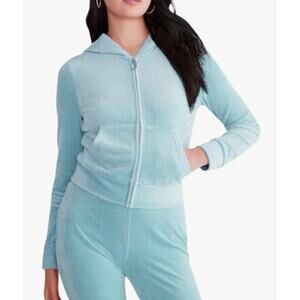 Juicy Couture Women's Bling Velour Tracksuit US Medium Pastel Turquoise